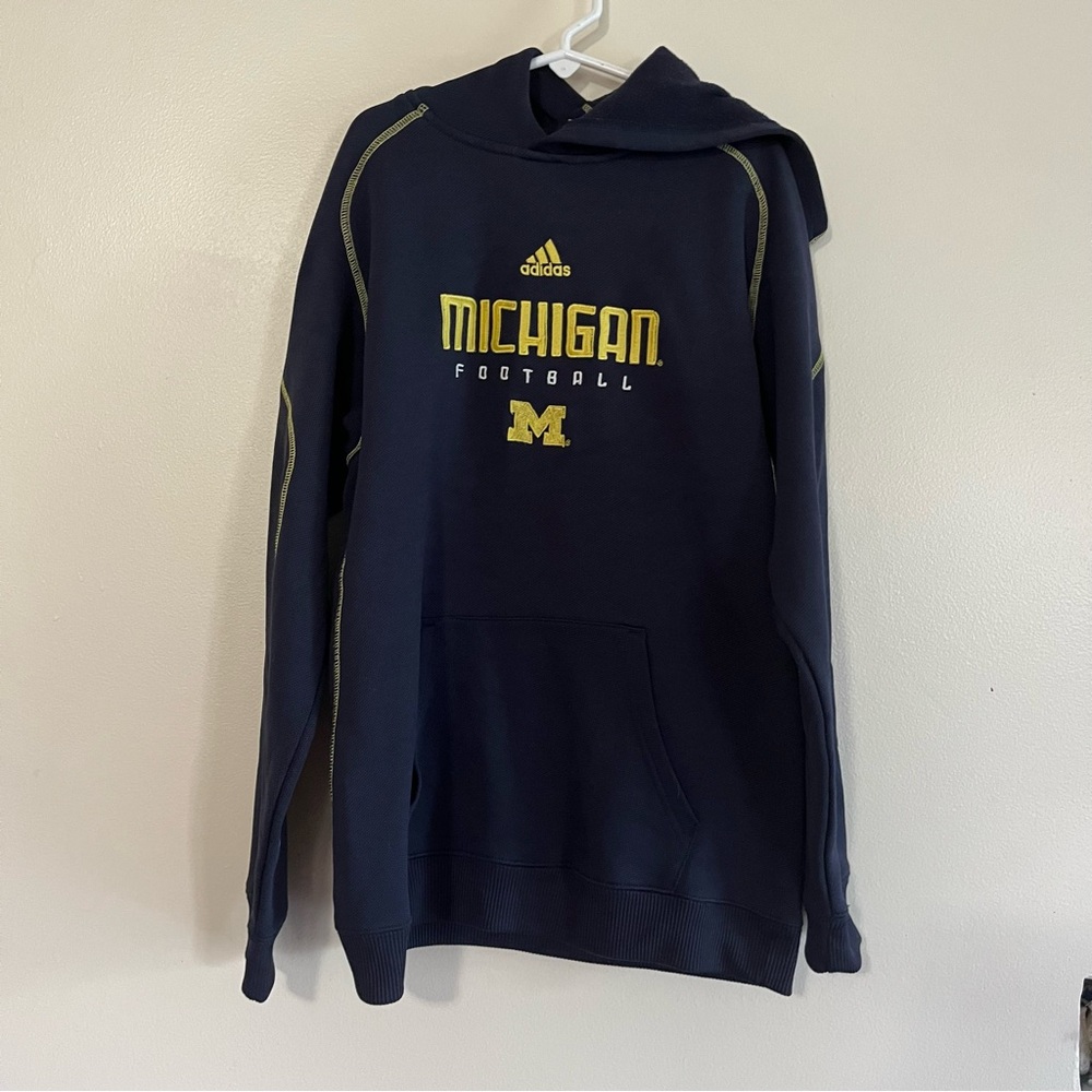 Adidas Dark Blue Michigan Football Hoodie Kids Size 14/16